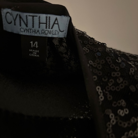 Cynthia Rowley Black Sequin Sleeveless Dress Size 14 - Picture 4 of 4